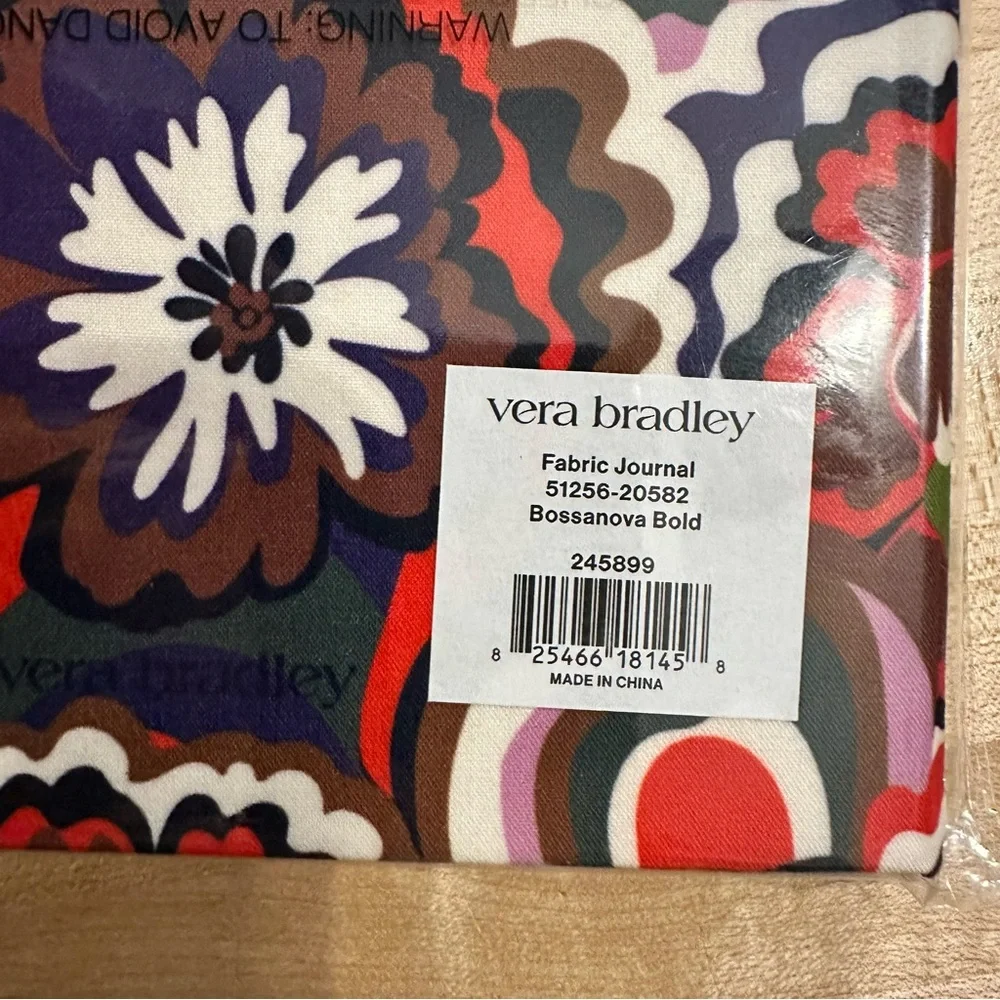 New Vera Bradley Fabric Journal Notebook Bossanova Bold Floral Ribbon bookmark